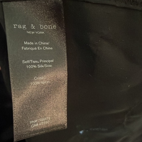 NWT Rag & Bone Black Tomlin silk shirt size - S/P - Picture 5 of 5
